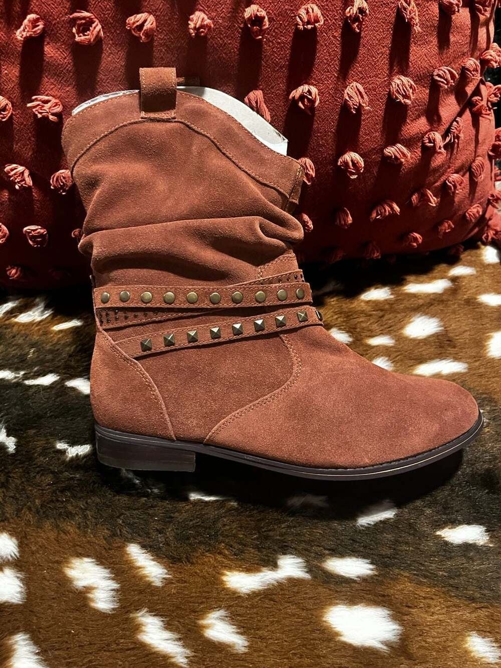 Twiggy London Size 6.5M Cognac Suede Boots